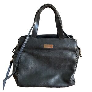ESPRIT Vintage 90s Black Leather Double Handle Crossbody Small Hand Bag purse